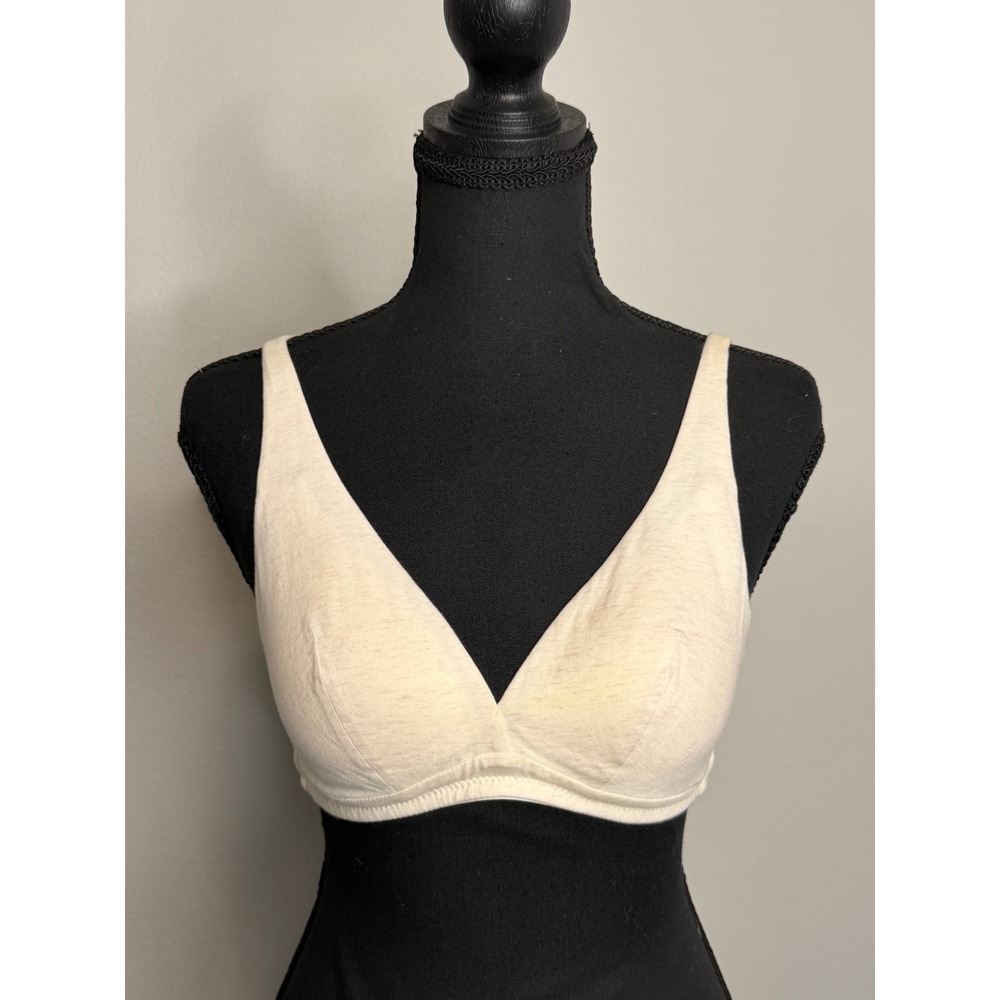 Understance Plunge Cotton Bra White Melange 32A Wireless U10810673 - Picture 1 of 6